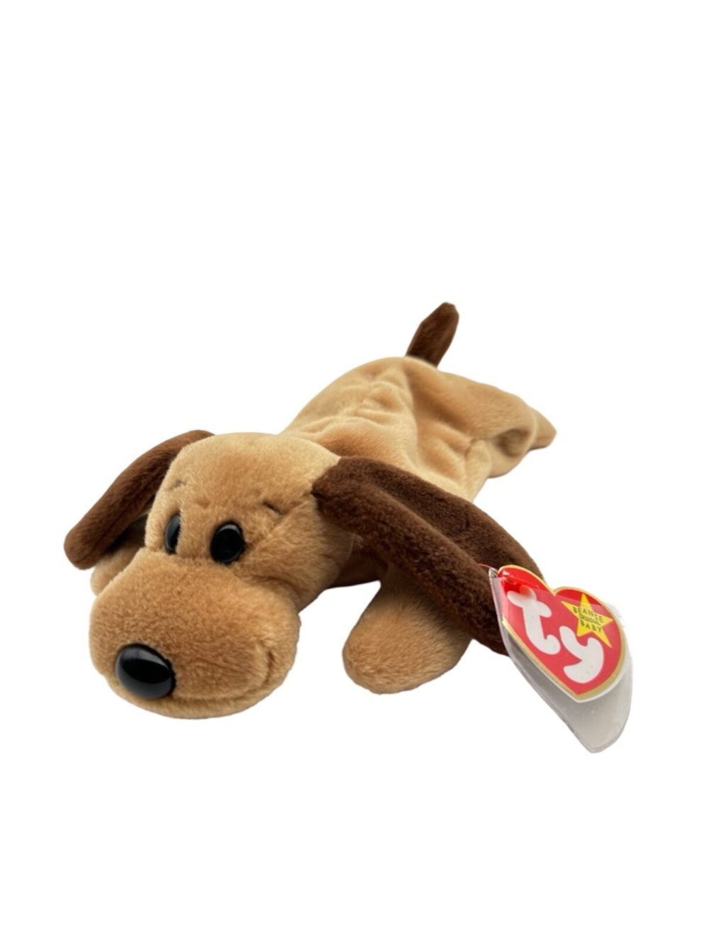 Ty Beanie Baby Bones Dog 1993 P.E. Pellets Plush Brown Vintage